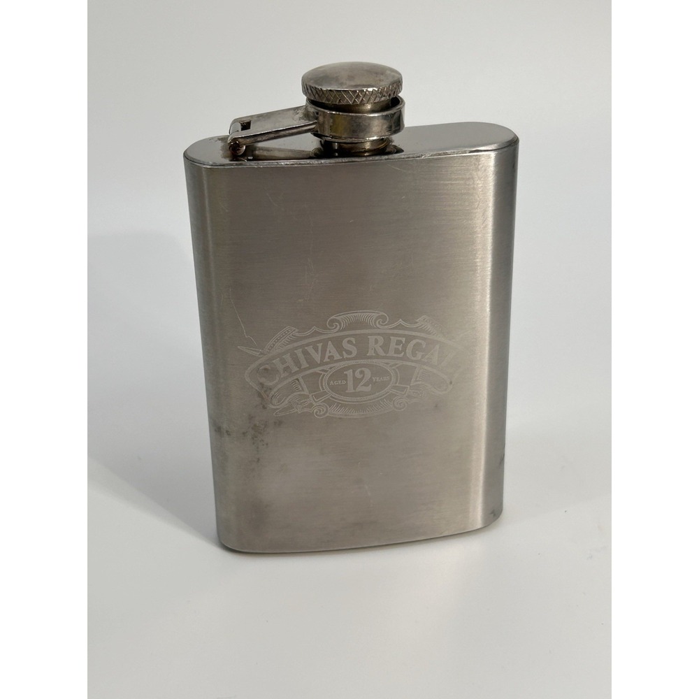 Vintage Chivas Regal Stainless Steel Flask 4oz Personal Flask